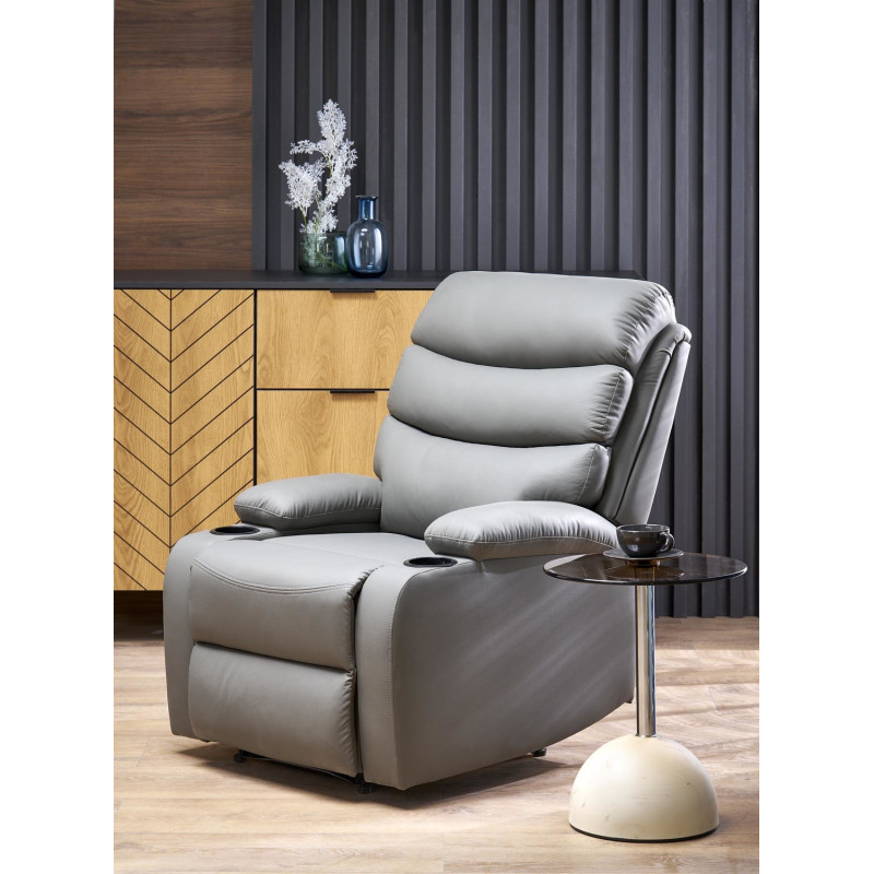 Fotel wypoczynkowy rozkładany PERUX COMFORT GREY popielaty