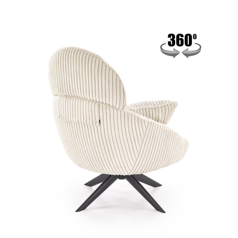 Fotel wypoczynkowy obrotowy MERRIX MODERN CREAM kremowy
