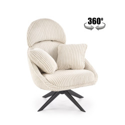 Fotel wypoczynkowy obrotowy MERRIX MODERN CREAM kremowy