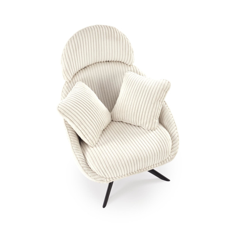 Fotel wypoczynkowy obrotowy MERRIX MODERN CREAM kremowy