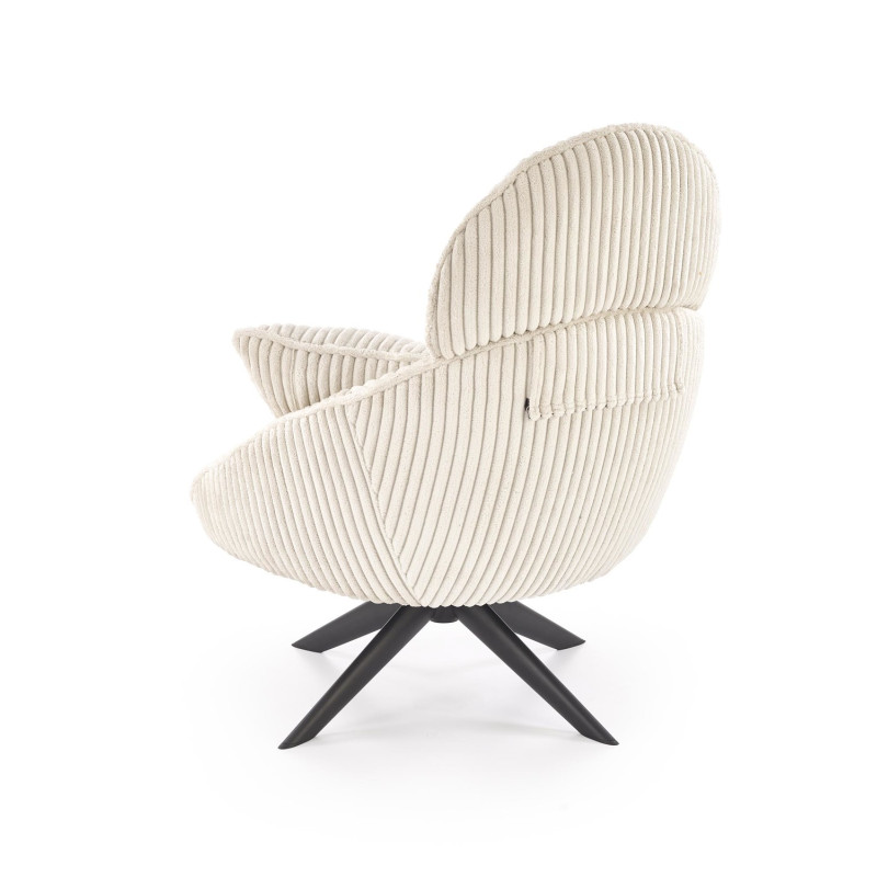 Fotel wypoczynkowy obrotowy MERRIX MODERN CREAM kremowy