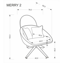 Fotel wypoczynkowy obrotowy MERRIX MODERN CREAM kremowy