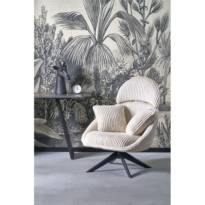 Fotel wypoczynkowy obrotowy MERRIX MODERN CREAM kremowy