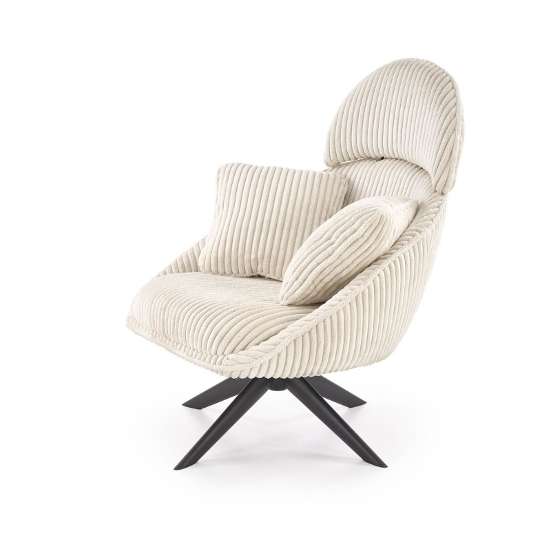 Fotel wypoczynkowy obrotowy MERRIX MODERN CREAM kremowy