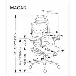 Fotel obrotowy gabinetowy MACRIX OFFICE BLACK czarny