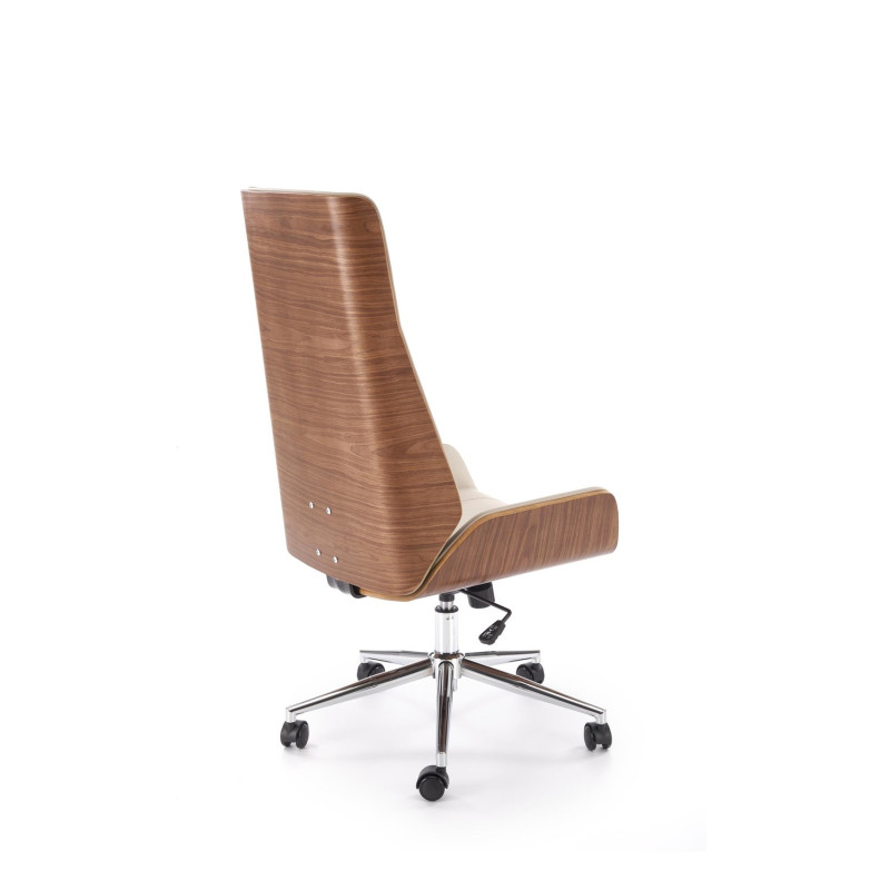 Fotel obrotowy gabinetowy WEBRIX WALNUT BEIGE orzechowy/beżowy