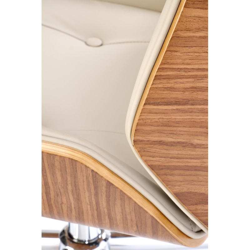Fotel obrotowy gabinetowy WEBRIX WALNUT BEIGE orzechowy/beżowy