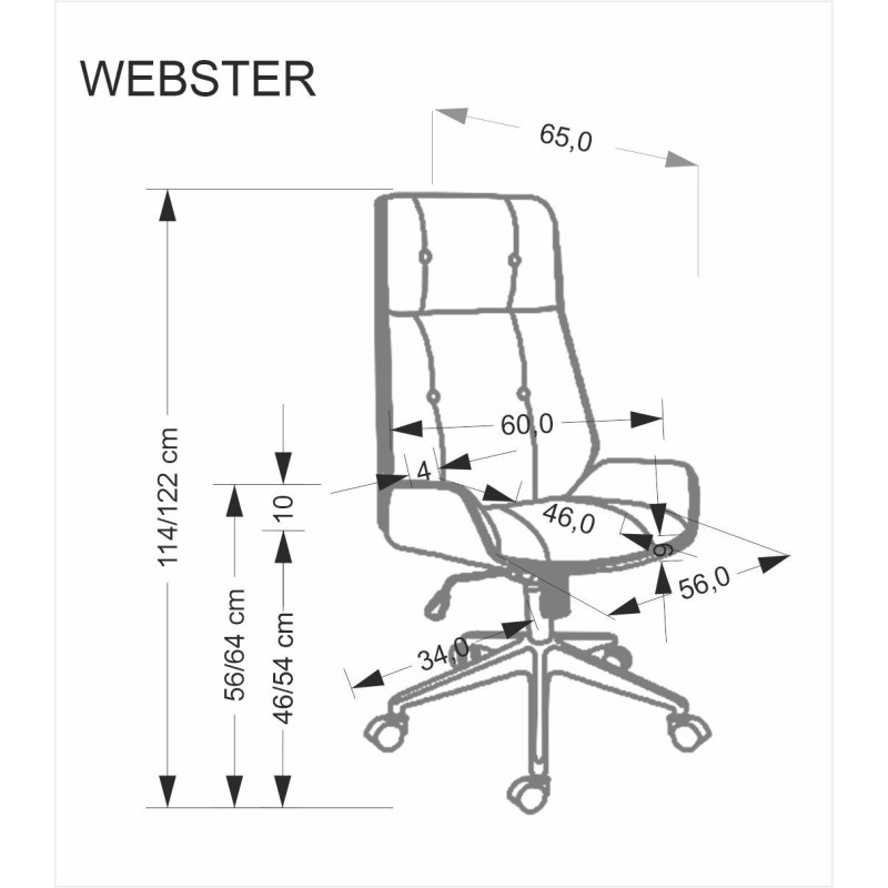 Fotel obrotowy gabinetowy WEBRIX OFFICE WALNUT BLACK orzechowy/czarny
