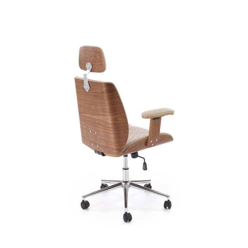 Fotel obrotowy gabinetowy TIMRIX OFFICE WALNUT BEIGE orzechowy/beżowy