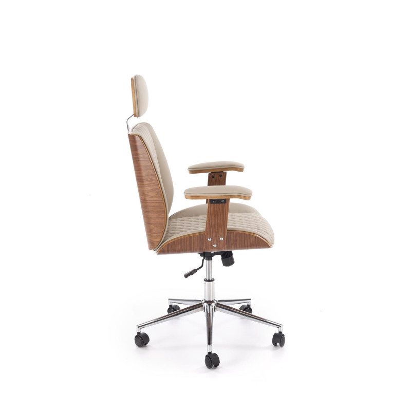 Fotel obrotowy gabinetowy TIMRIX OFFICE WALNUT BEIGE orzechowy/beżowy