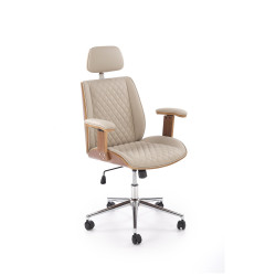 Fotel obrotowy gabinetowy TIMRIX OFFICE WALNUT BEIGE orzechowy/beżowy