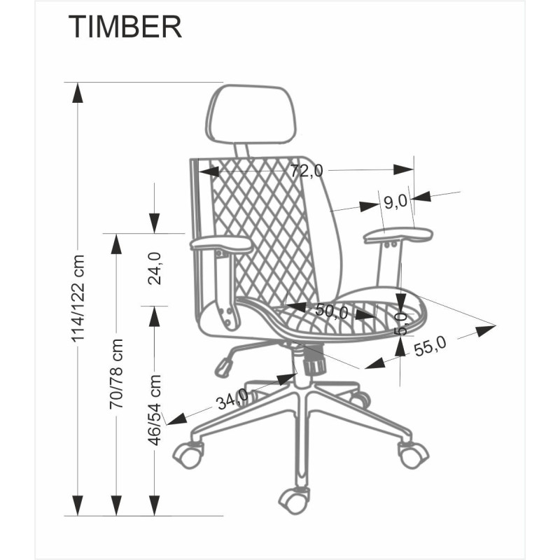 Fotel obrotowy gabinetowy TIMRIX OFFICE WALNUT BEIGE orzechowy/beżowy