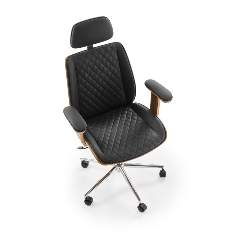 Fotel obrotowy gabinetowy TIMRIX OFFICE WALNUT BLACK orzechowy/czarny