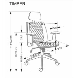 Fotel obrotowy gabinetowy TIMRIX OFFICE WALNUT BLACK orzechowy/czarny