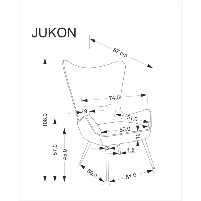 Fotel wypoczynkowy JUKONIX MODERN CREAM kremowy