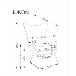 Fotel wypoczynkowy JUKONIX MODERN GREY popielaty