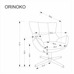 Fotel wypoczynkowy obrotowy ORINEX MODERN GREY popielaty
