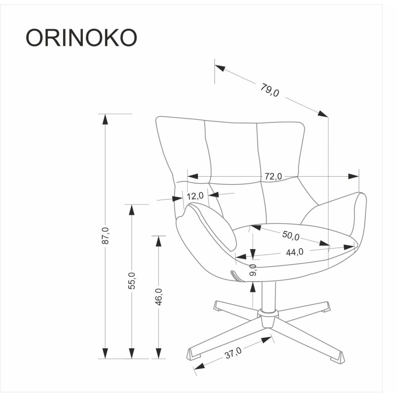Fotel wypoczynkowy obrotowy ORINEX MODERN GREY popielaty