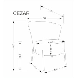 Fotel wypoczynkowy CEZARO MODERN GREY popielaty