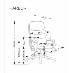 Fotel obrotowy gabinetowy HARBORIX OFFICE BLACK czarny