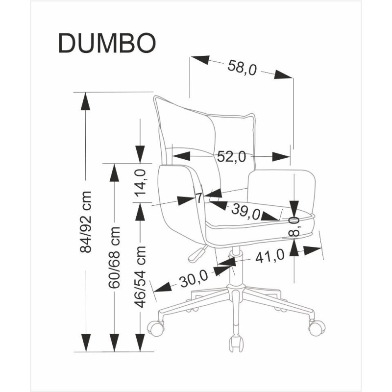 Fotel obrotowy DUMBEX OFFICE LIGHT PINK jasny różowy