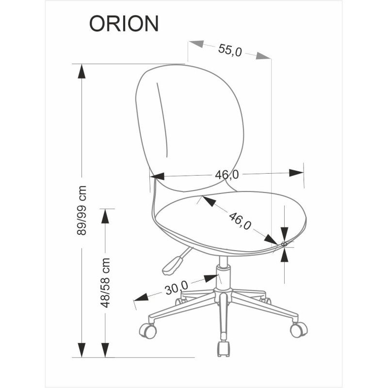 Fotel młodzieżowy obrotowy ORINOX YOUTH BLACK GREY popielaty/czarny