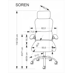 Fotel obrotowy gabinetowy SORENIX BLACK czarny