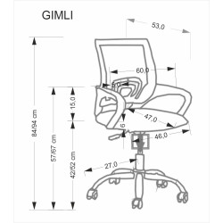 Fotel obrotowy gabinetowy GIMLEX YOUTH BLACK czarny