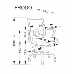 Fotel młodzieżowy obrotowy FRODEX YOUTH LIGHT PINK jasny różowy