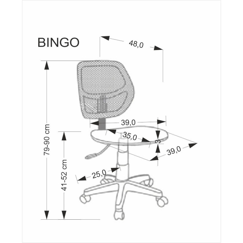 Fotel młodzieżowy/dziecięcy obrotowy BINGOX YOUTH PINK różowy