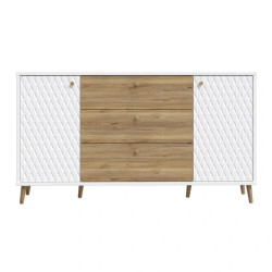 Komoda 160 cm Aksana AKNK232-M992 Biały/Dąb Mauvella Meble Forte