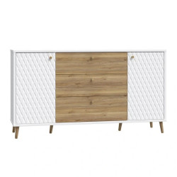 Komoda 160 cm Aksana AKNK232-M992 Biały/Dąb Mauvella Meble Forte