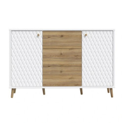 Komoda 140 cm Aksana AKNK231-M992 Biały/Dąb Mauvella Meble Forte