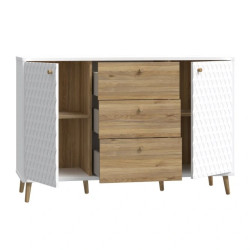 Komoda 140 cm Aksana AKNK231-M992 Biały/Dąb Mauvella Meble Forte