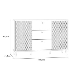 Komoda 140 cm Aksana AKNK231-M992 Biały/Dąb Mauvella Meble Forte
