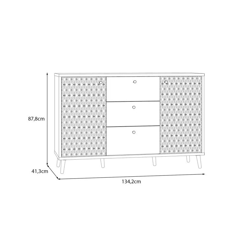 Komoda 140 cm Aksana AKNK231-M992 Biały/Dąb Mauvella Meble Forte