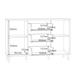 Komoda 140 cm Aksana AKNK231-M992 Biały/Dąb Mauvella Meble Forte