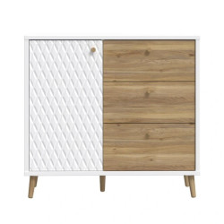 Komoda Aksana AKNK221L-M992 Biały/Dąb Mauvella Meble Forte