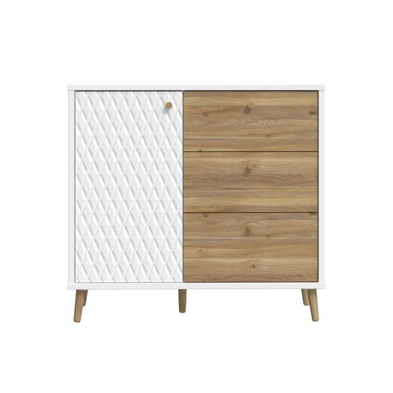 Komoda Aksana AKNK221L-M992 Biały/Dąb Mauvella Meble Forte