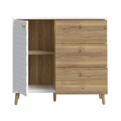 Komoda Aksana AKNK221L-M992 Biały/Dąb Mauvella Meble Forte