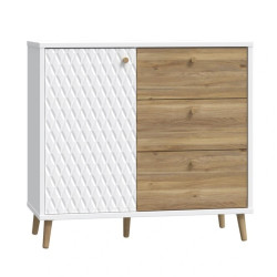 Komoda Aksana AKNK221L-M992 Biały/Dąb Mauvella Meble Forte