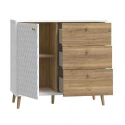 Komoda Aksana AKNK221L-M992 Biały/Dąb Mauvella Meble Forte