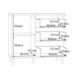 Komoda Aksana AKNK221L-M992 Biały/Dąb Mauvella Meble Forte