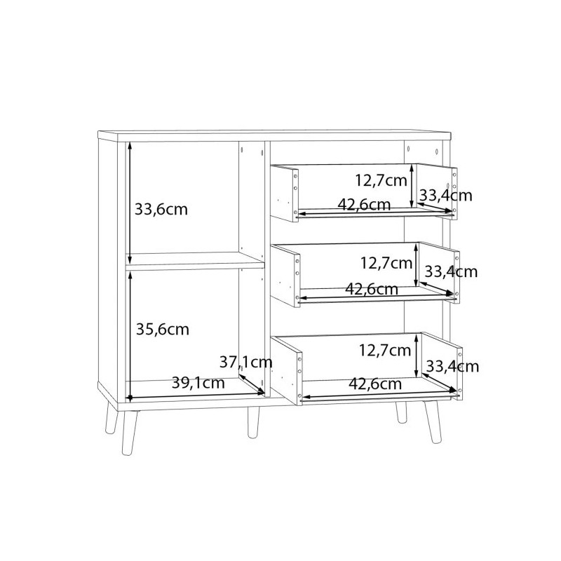 Komoda Aksana AKNK221L-M992 Biały/Dąb Mauvella Meble Forte