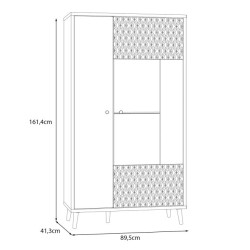 Witryna ryflowana 90 cm Aksana AKNV621R-M992 Biały/Dąb Mauvella Meble Forte