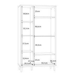 Witryna ryflowana 90 cm Aksana AKNV621R-M992 Biały/Dąb Mauvella Meble Forte