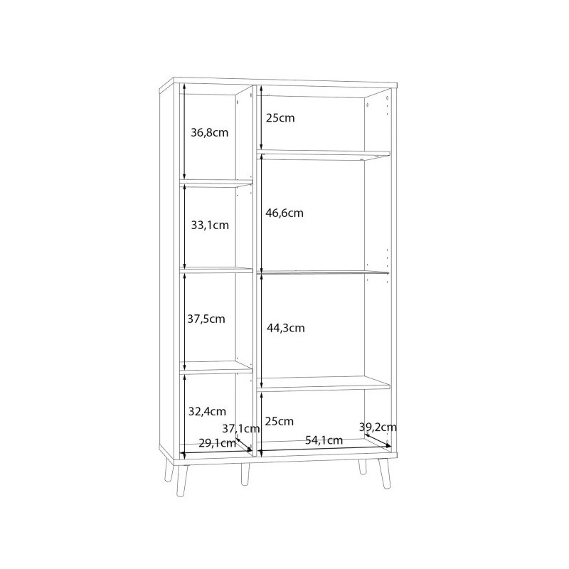 Witryna ryflowana 90 cm Aksana AKNV621R-M992 Biały/Dąb Mauvella Meble Forte