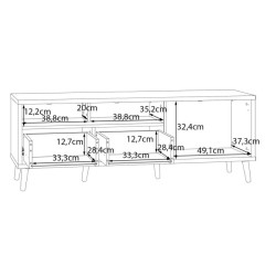Szafka RTV ryflowana Aksana AKNT121R-M992 Biały/Dąb Mauvella Meble Forte