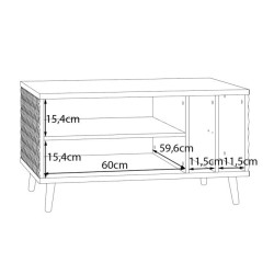 Stolik kawowy 90x60 cm Aksana CFTT5204-M992 Biały/Dąb Mauvella Meble Forte