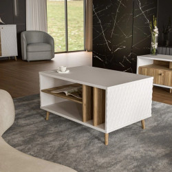 Stolik kawowy 90x60 cm Aksana CFTT5204-M992 Biały/Dąb Mauvella Meble Forte